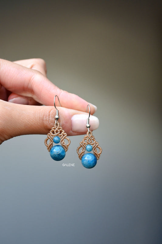 Mini macrame earrings with natural stones – Spring/Summer Collection