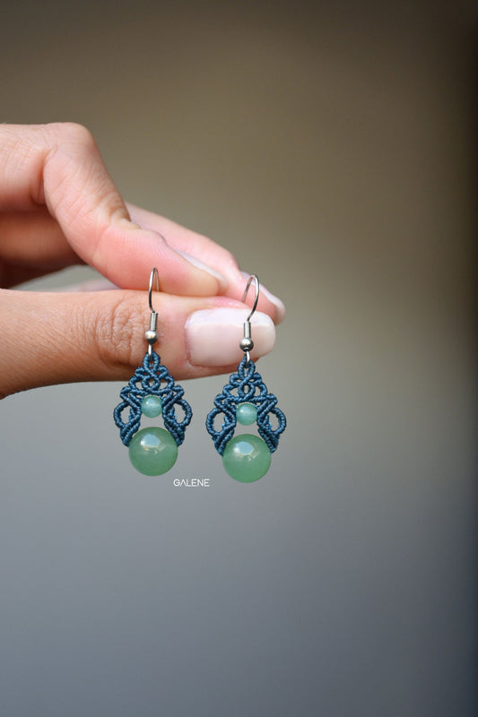 Mini macrame earrings with natural stones – Spring/Summer Collection